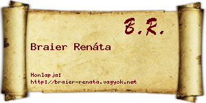 Braier Renáta névjegykártya